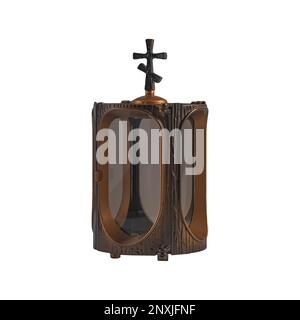 gedächtnislampen aus Granit auf weißem Hintergrund Stockfoto