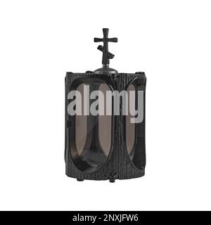 gedächtnislampen aus Granit auf weißem Hintergrund Stockfoto