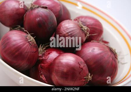 Rote Zwiebeln Stockfoto