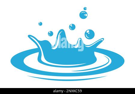 Design Mit Süßwasser Crown Splash Vector Illustration In Flat Style Stock Vektor