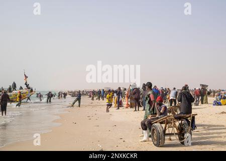 Mauretanien, Nouakchott, Fischmarkt am Ufer des Atlantiks Stockfoto