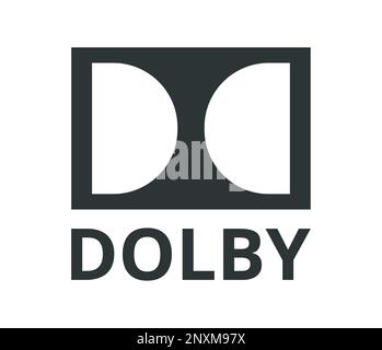 Monochromatisches Dolby-Symbol. Vektorsymbol für flache Konstruktion. Stock Vektor