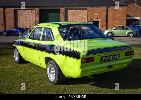 1972 Ford Escort Mexico „JYP974K“ auf der Ford-Versammlung im Bicester Heritage Centre am 26. Februar 2023 Stockfoto