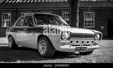 1972 Ford Escort Mexico „JYP974K“ auf der Ford-Versammlung im Bicester Heritage Centre am 26. Februar 2023 Stockfoto