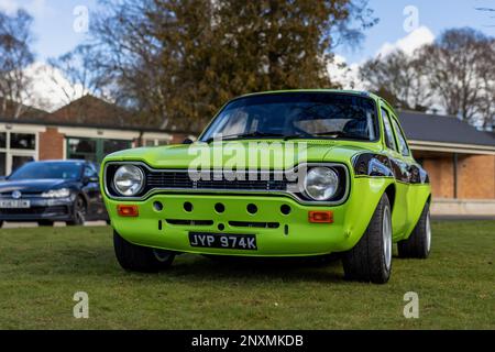 1972 Ford Escort Mexico „JYP974K“ auf der Ford-Versammlung im Bicester Heritage Centre am 26. Februar 2023 Stockfoto