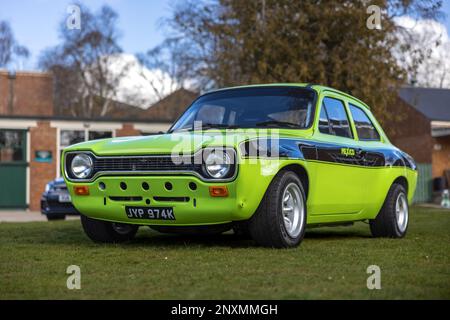 1972 Ford Escort Mexico „JYP974K“ auf der Ford-Versammlung im Bicester Heritage Centre am 26. Februar 2023 Stockfoto