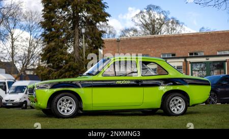 1972 Ford Escort Mexico „JYP974K“ auf der Ford-Versammlung im Bicester Heritage Centre am 26. Februar 2023 Stockfoto