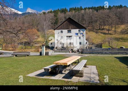 Rathaus, Heidi-Dorf, Maienfeld, Schweiz Stockfoto