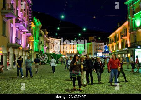 Schweiz, Kanton Tessin, Locarno, Piazza Grande Stockfoto