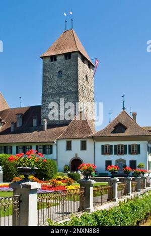 Schweiz, Kanton Bern, Spiez, Schloss Spiez Stockfoto
