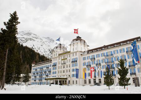 Grand Hotel Des Bains Kempinski, St. Moritz, Graubünden, Schweiz Stockfoto