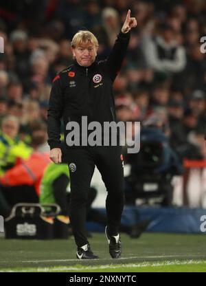 Sheffield, Großbritannien. 1. März 2023. Stuart McCall Sheffield Utd Assistenztrainer während des FA Cup-Spiels in Bramall Lane, Sheffield. Der Bildausdruck sollte lauten: Simon Bellis/Sportimage Credit: Sportimage/Alamy Live News Stockfoto