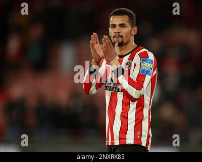 Sheffield, Großbritannien. 1. März 2023. Iliman Ndiaye aus Sheffield Utd feiert nach dem FA-Cup-Spiel in Bramall Lane, Sheffield. Der Bildausdruck sollte lauten: Simon Bellis/Sportimage Credit: Sportimage/Alamy Live News Stockfoto