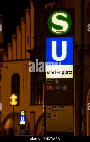 U-Bahn-Station Marienplatz Stockfoto