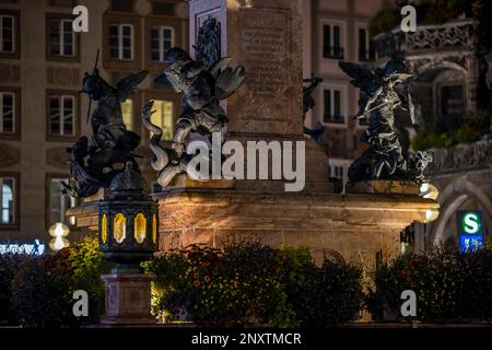 Deutschland, Bayern, München, Marienplatz, Neues Rathaus, neues Rathaus, Statue Stockfoto