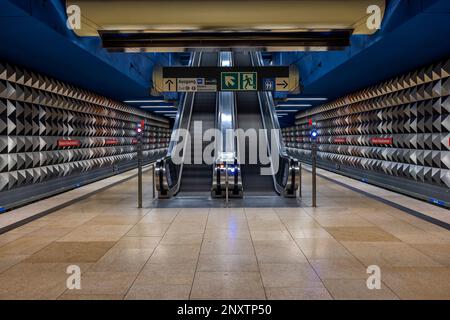 Olympia-Einkaufszentrum U-Bahn-Station OEZ, München, Deutschland Stockfoto