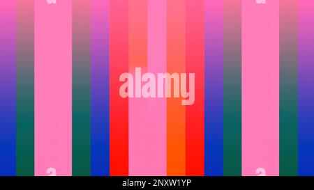 Leuchtend rosafarbener Hintergrund mit fließenden bunten Streifen. Design. Parallele Linien, die sich schnell über den Hintergrund bewegen Stockfoto