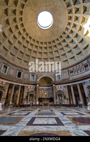 Pantheon Interior Dome, Rom, Italien Stockfoto