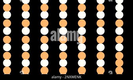 Abstrakte weiße und beige Springkreise. Design. Die Wirkung der Epilepsie, Kreise auf schwarzem Hintergrund Stockfoto