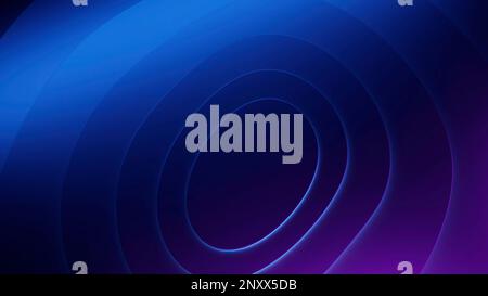 Drehbare flexible Oberfläche mit ovalen Silhouetten. Design. Drehringe mit leichten Leuchtfackeln Stockfoto