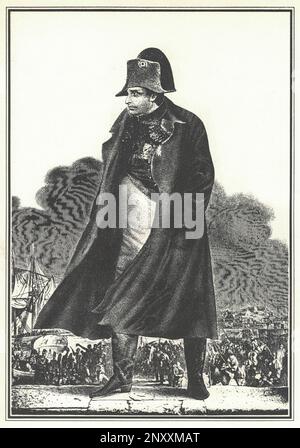 Napoleon Bonaparte (geb. Napoleone Buonaparte; 15. August 1769 – 5. Mai 1821), später unter seinem Namen Napoleon I. bekannt, war ein französischer Militärbefehlshaber und politischer Führer, der während der Französischen Revolution an Bedeutung gewann und während der Revolutionskriege erfolgreiche Kampagnen führte. Er war de facto der Führer der Französischen Republik als erster Konsul von 1799 bis 1804, dann Kaiser der Franzosen von 1804 bis 1814 und wieder 1815. Napoleons politisches und kulturelles Vermächtnis als hochgefeierter und kontroverser Führer besteht bis heute. Er hat viele liberale Reformen eingeleitet, die persibel waren Stockfoto