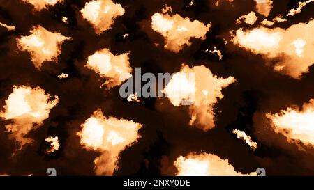 Abstrakte Animation elektrischer Wolken mit Blitzen. Bewegung. Elektrische Impulse im Wolkenfluss. Wolken bewegen sich im Strom mit elektrischem oder gasförmigem Impuls li Stockfoto