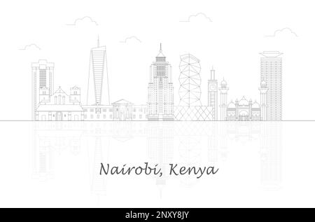 Skizzieren Skyline Panorama der Stadt Nairobi, Kenia - Vektor-Illustration Stock Vektor