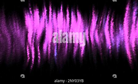 Vertikale Linien mit blinkenden Punkten. Bewegung. Blinkende wellenförmige Linien auf schwarzem Hintergrund. Elektrische vertikale Linien bewegen sich in Wellenblitzen. Stockfoto