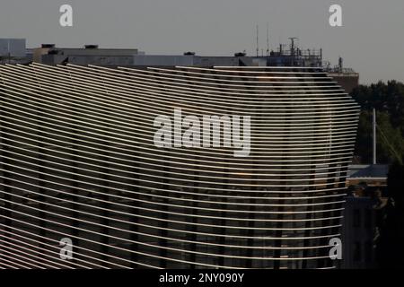 Die einzigartige architektonische Verkleidung des Showcase Cinema de Lux, Teil des WestQuay Shopping Centre, Southampton, August 2022. Stockfoto