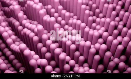 Blauer und pinker Hintergrund. Design. Helle Ovale kleiner Größen steigen und fallen im 3D-Format. Hochwertige 4K-Aufnahmen Stockfoto