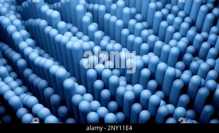 Blauer und pinker Hintergrund. Design. Helle Ovale kleiner Größen steigen und fallen im 3D-Format. Hochwertige 4K-Aufnahmen Stockfoto