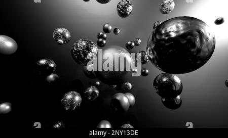 Heller, farbenfroher Hintergrund. Design. Rotierende glänzende Kreise in verschiedene Richtungen in der Abstraktion. Hochwertige 4K-Aufnahmen Stockfoto