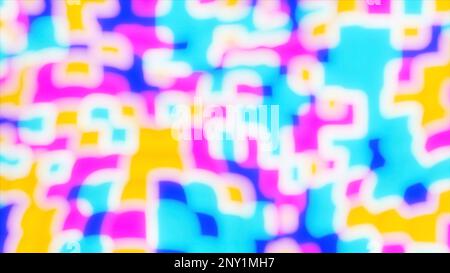 Helle farbige Flecken. Design. Mehrfarbige Farbstücke im 3D-Format. Hochwertige 4K-Aufnahmen Stockfoto
