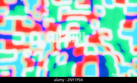 Helle farbige Flecken. Design. Mehrfarbige Farbstücke im 3D-Format. Hochwertige 4K-Aufnahmen Stockfoto