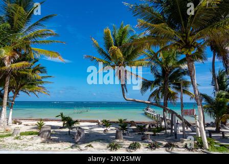 Mahahual, Quintana Roo, Mexiko, Eine Meereslandschaft der costa maya in Mahahual Stockfoto