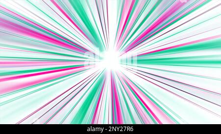 Heller Hintergrund mit hellen rotierenden Streifen. Bewegung. Rotierender Hintergrund in einem Kreis mit hellen Linien. Hochwertige 4K-Aufnahmen Stockfoto