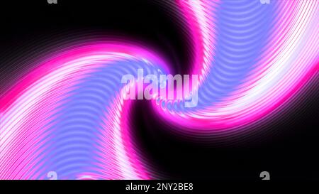Lila Animation. Motion.Schwarzer Hintergrund mit violetten fließenden Linien in verschiedene Richtungen und Hervorhebung mit Neonfarben. Hochwertige 4K-Aufnahmen Stockfoto