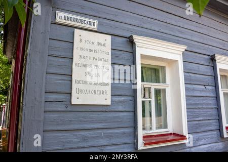 KALUGA, RUSSLAND - AUGUST 2017: Haus-Museum von K.E. Tsiolkowsky in Kaluga Stockfoto