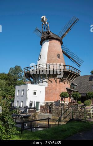 Windmühle, Wassermühle, Klostermühle, Lahde, Petershagen, Minden-Luebbecke, Westfälische Mühlenstraße, Ostwestfalen-Lippe, Nordrhein-Westfalen Stockfoto