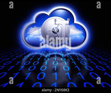 3D-Rendering eines Cloud-Computing-Konzepts Stockfoto