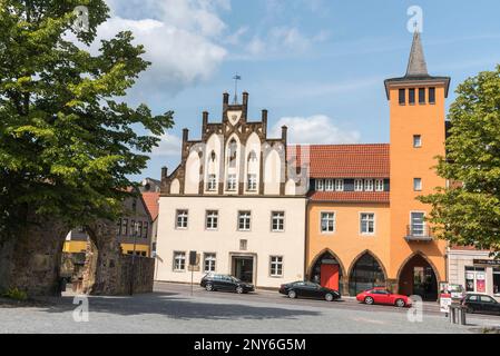 Altes Rathaus, Luebbecke, Minden-Luebbecke, Minden, Ostwestfalen-Lippe, Nordrhein-Westfalen, Deutschland Stockfoto