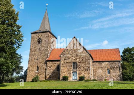 Weser-Kirche, Windheim, Petershagen, Minden-Luebbecke, Ostwestfalen-Lippe, Nordrhein-Westfalen, Deutschland Stockfoto