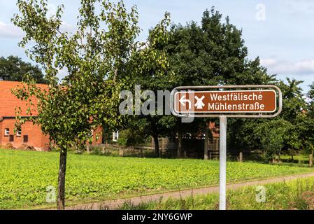 Wegweiser Rahden, Minden-Luebbecke, Ostwestfalen-Lippe, Nordrhein-Westfalen, Deutschland Stockfoto