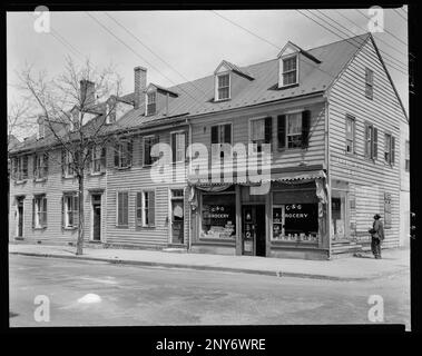 John Paul Jones House, Main Street, Fredericksburg, Virginia. Carnegie Survey of the Architecture of the South (Carnegie-Umfrage zur Architektur des Südens). United States Virginia Fredericksburg, Lebensmittelgeschäfte, Städte und Städte. Stockfoto