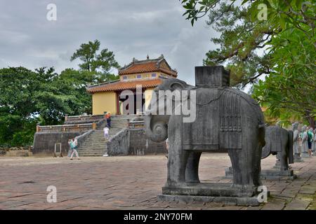 Stelae Pavillon, Minh Mang Imperial Tomb, Hue, Vietnam Stockfoto