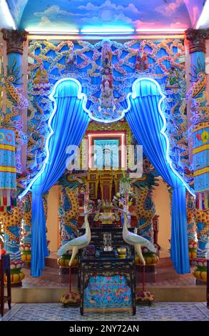 Tempel, Cao Dai, Sa Dec, Mekong Delta, Vietnam Stockfoto