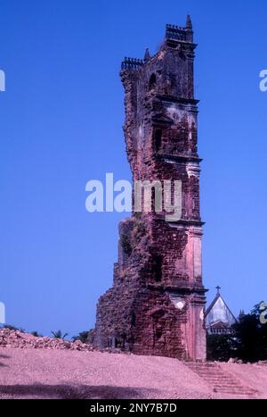 Ruinen Turm der Kirche St. Augustine, Goa, Indien, Asien Stockfoto