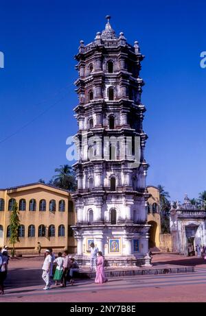 Shree Mangesh Tempel in Mangueshi in Goa, Indien, Asien Stockfoto