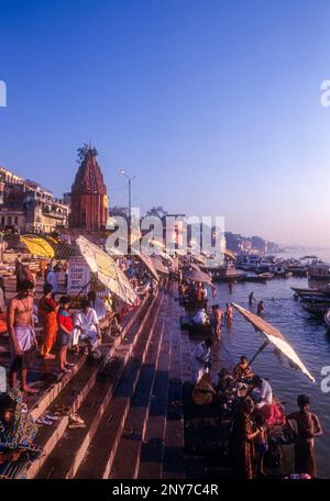 Prayag Ghat in Varanasi Benaras, Uttar Pradesh, Indien, Asien Stockfoto