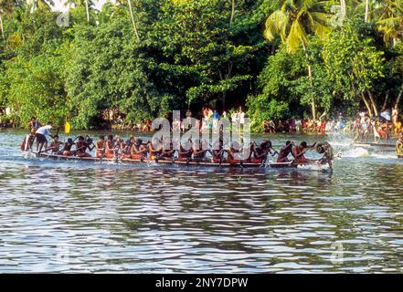 Churulan Vallam-Rennboot in Nehru Trophy-Bootsrennen am Punnamada-See in Alappuzha am zweiten samstag jedes Augusts in Erinnerung Stockfoto